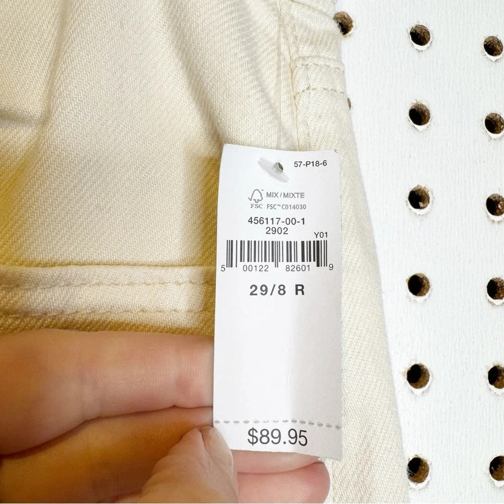 GAP | NWT Mid Rise UltraSoft Baggy‎ Jeans in Ecru Beige (off-white) Sz. 29 / 8 - Picture 3 of 7